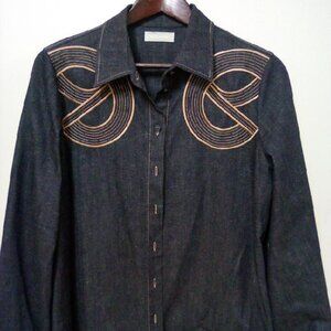 NWT Elie Saab denim shirt size 42